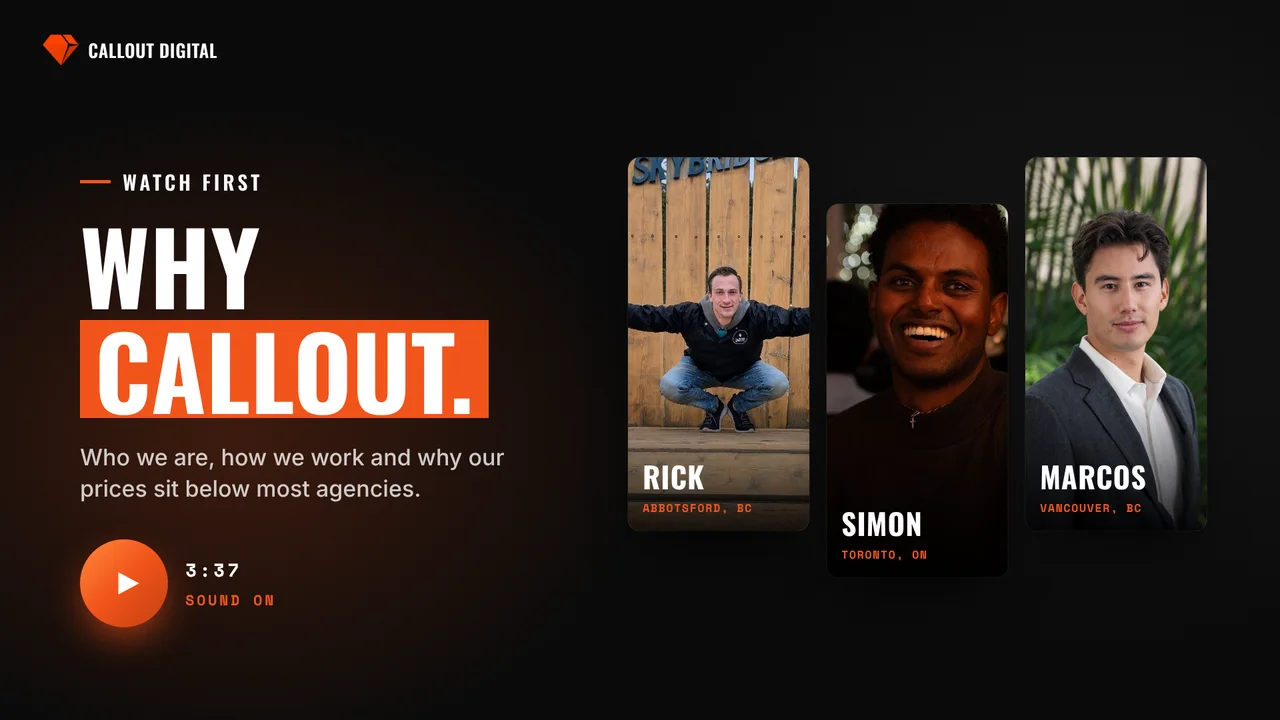Rick, Simon and Marcos, the three owners of Callout Digital